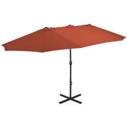 Ombrellone Giardino da Esterno Palo in Alluminio 460x270cm vari colori colore : Terracotta