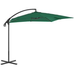Ombrellone a Sbalzo con Palo in Acciaio 250x250 cm Verde Vidaxl 9068