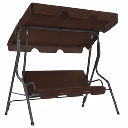 vidaXL Panchina a Dondolo da Giardino Caffè 170x110x153 cm - Vista aggiuntiva 2