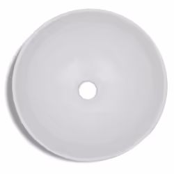 vidaXL Lavello Bagno con Miscelatore in Ceramica Rotondo Bianco - Vista aggiuntiva 3