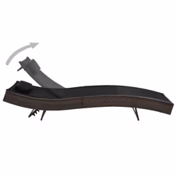 VidaXL 44716 sedia da esterno Salone Seduta imbottita Tessuto, Rattan sintetico, Acciaio Nero, Marrone - Vista aggiuntiva 2
