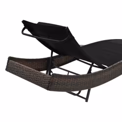 VidaXL 44716 sedia da esterno Salone Seduta imbottita Tessuto, Rattan sintetico, Acciaio Nero, Marrone - Vista aggiuntiva 4