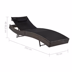 VidaXL 44716 sedia da esterno Salone Seduta imbottita Tessuto, Rattan sintetico, Acciaio Nero, Marrone - Vista aggiuntiva 6