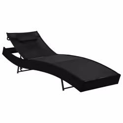 VidaXL 44717, Salone, Seduta imbottita, Tessuto, Rattan sintetico, Acciaio, Nero, 700 mm, 2130 mm