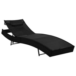 VidaXL 44717 sedia da esterno Salone Seduta imbottita Tessuto, Rattan sintetico, Acciaio Nero