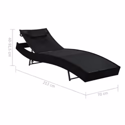 VidaXL 44717 sedia da esterno Salone Seduta imbottita Tessuto, Rattan sintetico, Acciaio Nero - Vista aggiuntiva 6