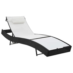 VidaXL 44718 sedia da esterno Salone Seduta imbottita Acciaio, Tessile Nero, Bianco