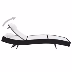 VidaXL 44718 sedia da esterno Salone Seduta imbottita Acciaio, Tessile Nero, Bianco