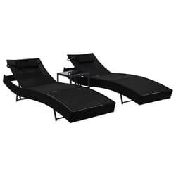 VidaXL 44893 sedia da esterno Salone Tessuto, Rattan sintetico, Acciaio Nero