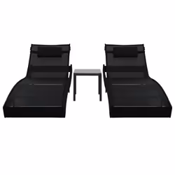 VidaXL 44893 sedia da esterno Salone Tessuto, Rattan sintetico, Acciaio Nero