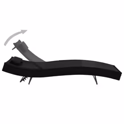 VidaXL 44893 sedia da esterno Salone Tessuto, Rattan sintetico, Acciaio Nero - Vista aggiuntiva 5