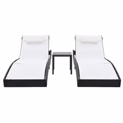 VidaXL 44894 sedia da esterno Salone Tessuto, Rattan sintetico, Acciaio Nero, Bianco - Vista aggiuntiva 2