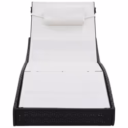 VidaXL 44894 sedia da esterno Salone Tessuto, Rattan sintetico, Acciaio Nero, Bianco - Vista aggiuntiva 6