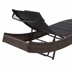 VidaXL 44895 sedia da esterno Salone Seduta imbottita Cotone, Tessuto, Rattan sintetico, Acciaio Nero, Marrone - Vista aggiuntiva 4