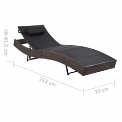 VidaXL 44895 sedia da esterno Salone Seduta imbottita Cotone, Tessuto, Rattan sintetico, Acciaio Nero, Marrone - Vista aggiuntiva 6
