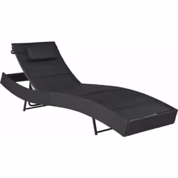 VidaXL 44896, Salone, Seduta imbottita, Cotone, Tessuto, Rattan sintetico, Acciaio, Nero, 700 mm, 2130 mm