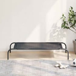 vidaXL Cuccia per Cani Rialzata Nera L in Textilene