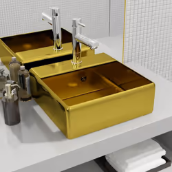 Realizzato in ceramica, questo lavabo quadrato costituisce un'aggiunta elegante e senza tempo a qualsiasi stanza da bagno, to ...