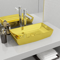 Vidaxl - Lavabo, Lavandino 71x38x13,5 cm in Ceramica Oro 9915