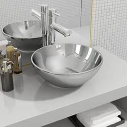 Vidaxl - Lavabo, Lavandino 32,5x14 cm in Ceramica Argento 1985