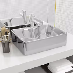 Realizzato in ceramica, questo lavabo costituisce un'aggiunta elegante e senza tempo a qualsiasi stanza da bagno, toilette, g ...