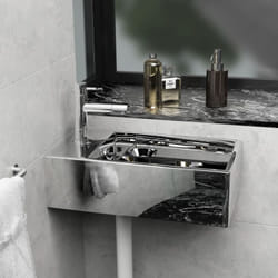 Lavandino con Troppopieno in Ceramica da Bagno vari colori colore : Argento
