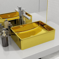 Vidaxl - Lavandino da Bagno in Ceramica Design Moderno Elegante veri colori colore : Dorato