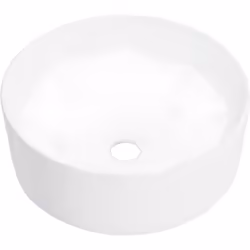 Realizzato in ceramica, questo lavabo rotondo dal design a diamante costituisce un'aggiunta elegante e senza tempo a qualsias ...