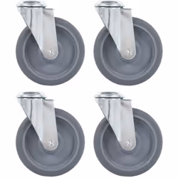 Questo set, composto da 4 rotelle girevoli con foro per bulloni, costituisce l'accessorio perfetto per attrezzature e mobili  ...