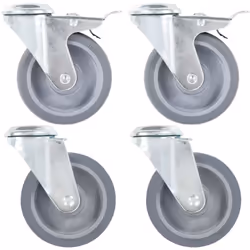 Questo set, composto da 4 rotelle girevoli con foro per bulloni, costituisce l'accessorio perfetto per attrezzature e mobili  ...