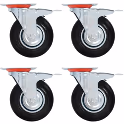 Questo set di 4 ruote girevoli dotate di doppio freno, sarà l'accessorio perfetto per attrezzature e mobili di piccole dimens ...
