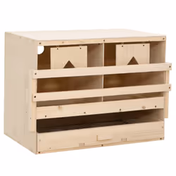 Casetta Cova per Galline 2 Scomparti 63x40x45cm Legno di Pinocod mxl 73414 - Vista aggiuntiva 2
