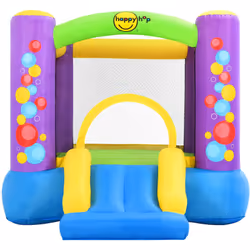 Potete già immaginare quanto divertimento i vostri bambini avranno con il castello gonfiabile con scivolo della Happy Hop! Qu ...