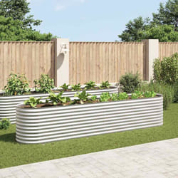 Vidaxl - fioriera a Letto Rialzato Giardino in Acciaio Zincato Argento vari dimensioni dimensioni : 400x80x81 cm