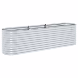 vidaXL Letto Rialzato Giardino 320x80x81 cm in Acciaio Zincato Argento - Vista aggiuntiva 2