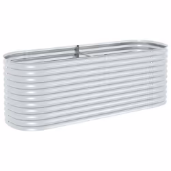 vidaXL Letto Rialzato Giardino 240x80x81 cm in Acciaio Zincato Argento - Vista aggiuntiva 2