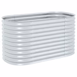 vidaXL Letto Rialzato Giardino 160x80x81 cm in Acciaio Zincato Argento - Vista aggiuntiva 2