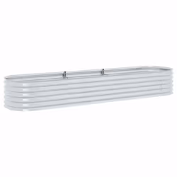 vidaXL Letto Rialzato Giardino 320x80x44 cm in Acciaio Zincato Argento - Vista aggiuntiva 2