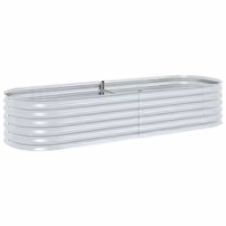 vidaXL Letto Rialzato Giardino 240x80x44 cm in Acciaio Zincato Argento - Vista aggiuntiva 2