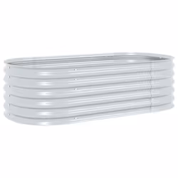 vidaXL Letto Rialzato Giardino 160x80x44 cm in Acciaio Zincato Argento - Vista aggiuntiva 2