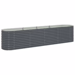 vidaXL Letto Rialzato Giardino 400x80x81 cm in Acciaio Zincato Grigio - Vista aggiuntiva 2