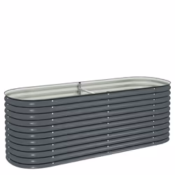 vidaXL Letto Rialzato Giardino 240x80x81 cm in Acciaio Zincato Grigio - Vista aggiuntiva 2