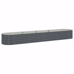vidaXL Letto Rialzato Giardino 400x80x44 cm in Acciaio Zincato Grigio - Vista aggiuntiva 2