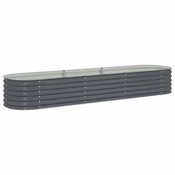 vidaXL Letto Rialzato Giardino 320x80x44 cm in Acciaio Zincato Grigio - Vista aggiuntiva 2