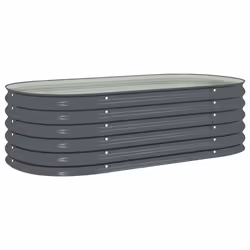 vidaXL Letto Rialzato Giardino 160x80x44 cm in Acciaio Zincato Grigio - Vista aggiuntiva 2