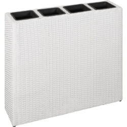 Vasi fioriere da Giardino con 4 Vasi in Polyrattan vari colori colore : bianco