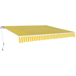 vidaXL Tenda da Sole Pieghevole Manuale 400 cm Giallo/Bianco