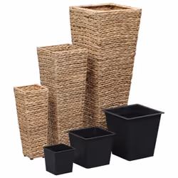Letti Rialzati da Giardino 3 pz in Giacinto Intrecciato Marronecod mxl 73258 - Vista aggiuntiva 2