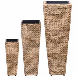 Letti Rialzati da Giardino 3 pz in Giacinto Intrecciato Marronecod mxl 73258 - Vista aggiuntiva 3
