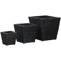 Vidaxl - Letti Rialzati da Giardino 3 pz in Giacinto Intrecciato Nero 1263